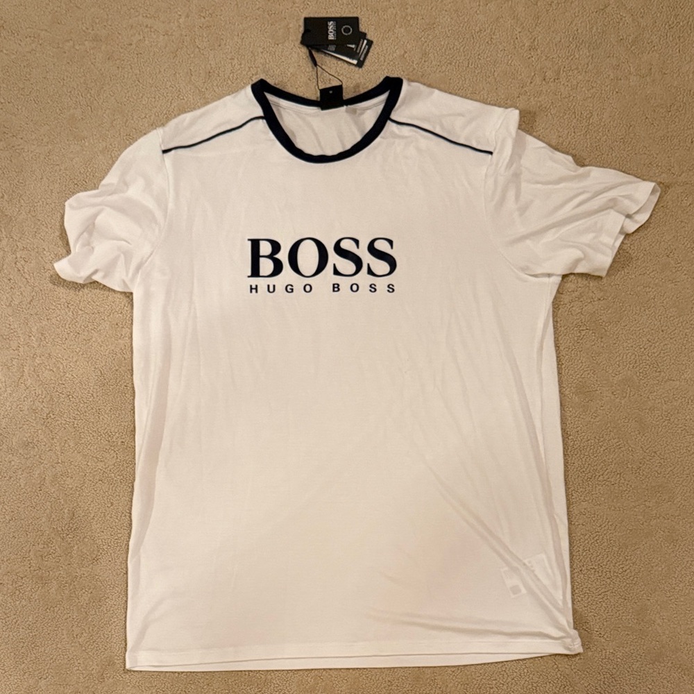 Hugo Boss White Tee with Black Accents